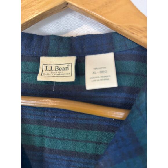 LL Bean Pajama Scotch Plaid Flannel 2 Piece Pajama Set Sz XL Loungewear - Picture 3 of 10